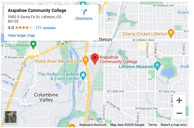 Google Map of ACC Littleton Campus location (5900 S. Santa Fe Drive, Littleton, CO 80120)